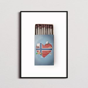 Norway Matchbox Print, Norway Print, Norway Poster, Norway Wall Art, Norway Art Print, Norway Gifts