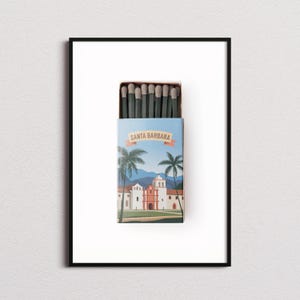 Santa Barbara Matchbox Print, Santa Barbara Print, Santa Barbara Poster, Santa Barbara Wall Art, Santa Barbara Art Print