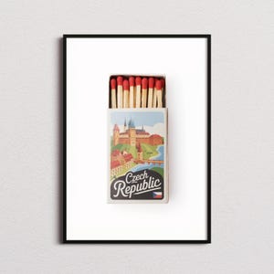 Tsjechië Matchbox Print, Tsjechië Print, Tsjechië Poster, Tsjechië Wall Art, Tsjechië Cadeaus