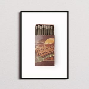 Nevada Matchbox Print, Nevada Print, Nevada Poster, Nevada Wall Art, Nevada Art Print, Nevada Gifts