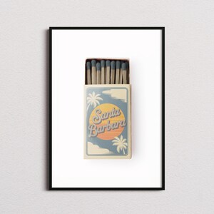 Santa Barbara Matchbox Print, Santa Barbara Print, Santa Barbara Poster, Santa Barbara Wall Art, Santa Barbara Art Print