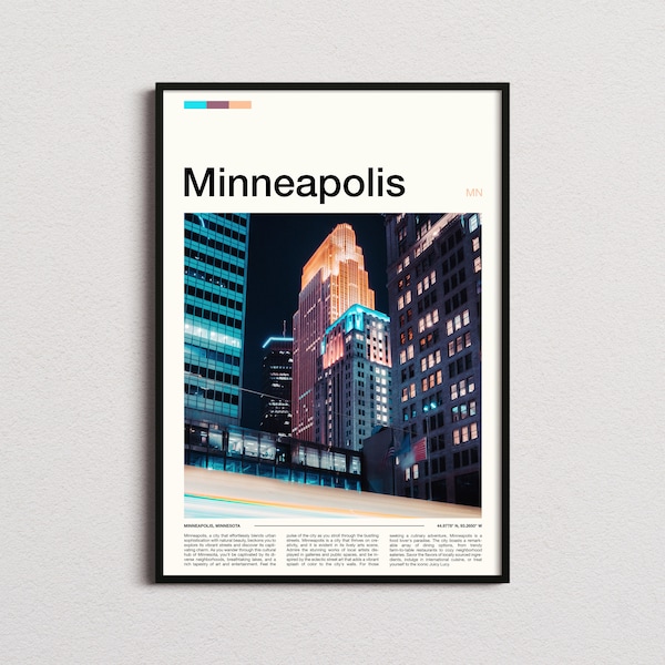 Minneapolis Print, Minneapolis Poster, Minneapolis Wall Art, Minnesota Art Print, Minneapolis Photo