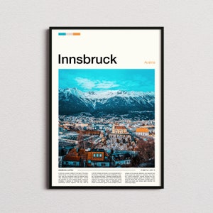 **Innsbruck Print, **Innsbruck Poster**, **Innsbruck Wandkunst**, Österreich Kunstdruck**
