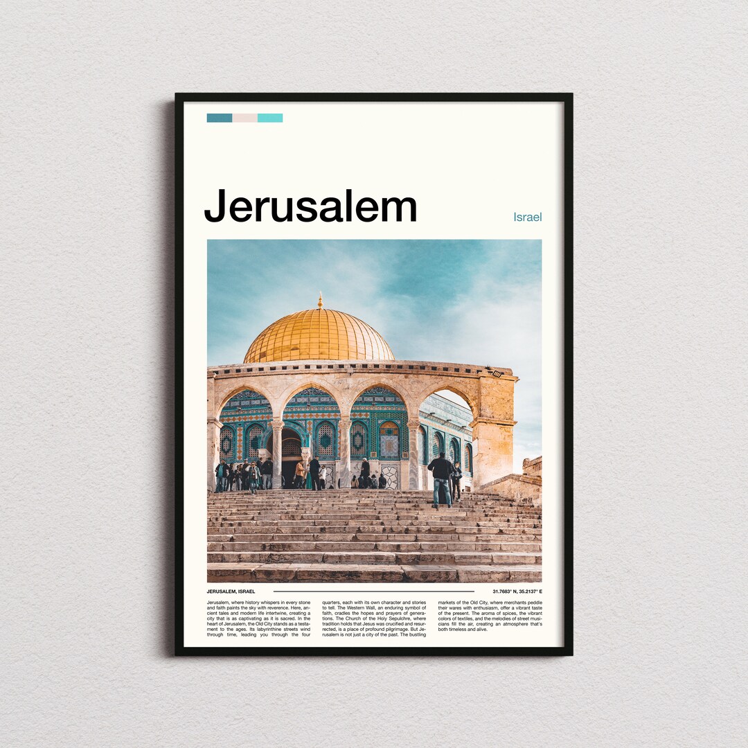 Jerusalem Print Jerusalem Poster Jerusalem Wall Art Israel Etsy