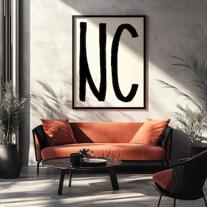 North Carolina Print, North Carolina Wall Art, North Carolina Poster, North Carolina Art Print, NC Print, NC Wall Art