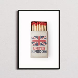 United Kingdom Matchbox Print, United Kingdom Print, United Kingdom Poster, UK Print, UK Poster, United Kingdom Gifts