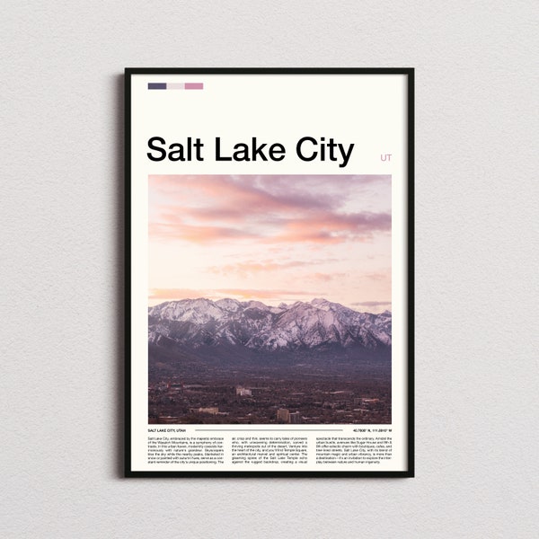 Salt Lake City Print, Salt Lake City Poster, Salt Lake City Wall Art, Utah Art Print, Salt Lake City Photo