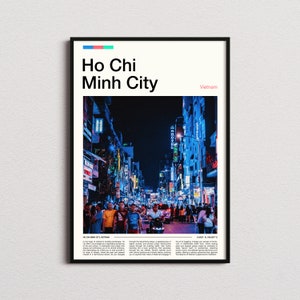 Impresión de la ciudad de Ho Chi Minh, cartel de la ciudad de Ho Chi Minh, arte de la pared de la ciudad de Ho Chi Minh, impresión de arte de Vietnam, foto de la ciudad de Ho Chi Minh