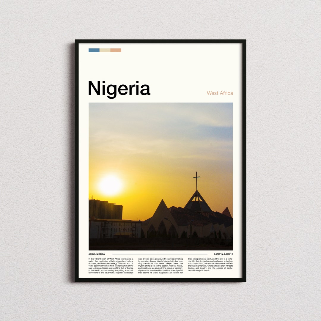 Nigeria Print Nigeria Poster Nigeria Wall Art Nigeria Art Etsy UK