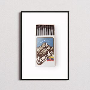 Ecuador Matchbox Print, Ecuador Print, Ecuador Poster, Ecuador Wall Art, Ecuador Art Print, Ecuador Gifts