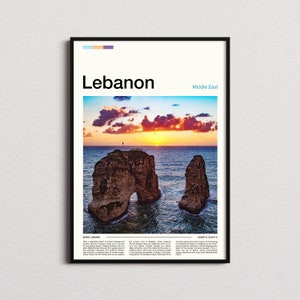 Impresión del Líbano, póster del Líbano, arte mural del Líbano, impresión artística del Líbano, foto del Líbano
