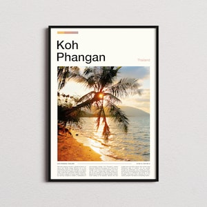 Koh Phangan Druck, Koh Phangan Poster, Koh Phangan Wandkunst, Thailand Kunstdruck, Koh Phangan Foto