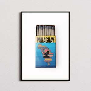 Paraguay Matchbox Print, Paraguay Print, Paraguay Poster, Paraguay Wall Art, Paraguay Art Print, Paraguay Gifts