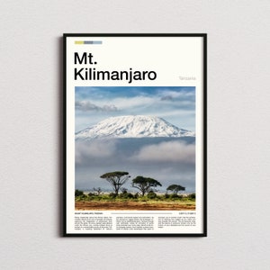 Kilimandscharo Poster, Kilimandscharo Wandbild, Kilimandscharo Wandbild, Tansania Kunstdruck, Kilimandscharo Foto