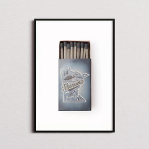 Michigan Matchbox Print, Michigan Print, Michigan Poster, Michigan Wall Art, Michigan Art Print, Michigan Gifts