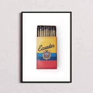 Ecuador Matchbox Print, Ecuador Print, Ecuador Poster, Ecuador Wall Art, Ecuador Art Print, Ecuador Gifts