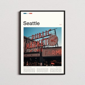 Seattle Print, Seattle Poster, Seattle Wall Art, Seattle Art Print, Seattle Photo, Travel Poster, Traveler Gift