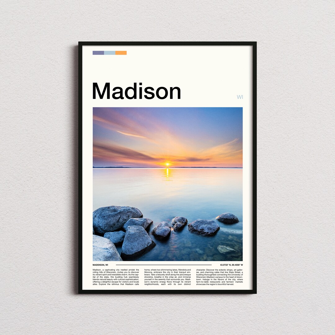 Madison Print, Madison Poster, Madison Wall Art, Wisconsin Art Print