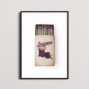 Louisiana Matchbox Print, Louisiana Print, Louisiana Poster, Louisiana Wall Art, Louisiana Art Print, Louisiana Gifts