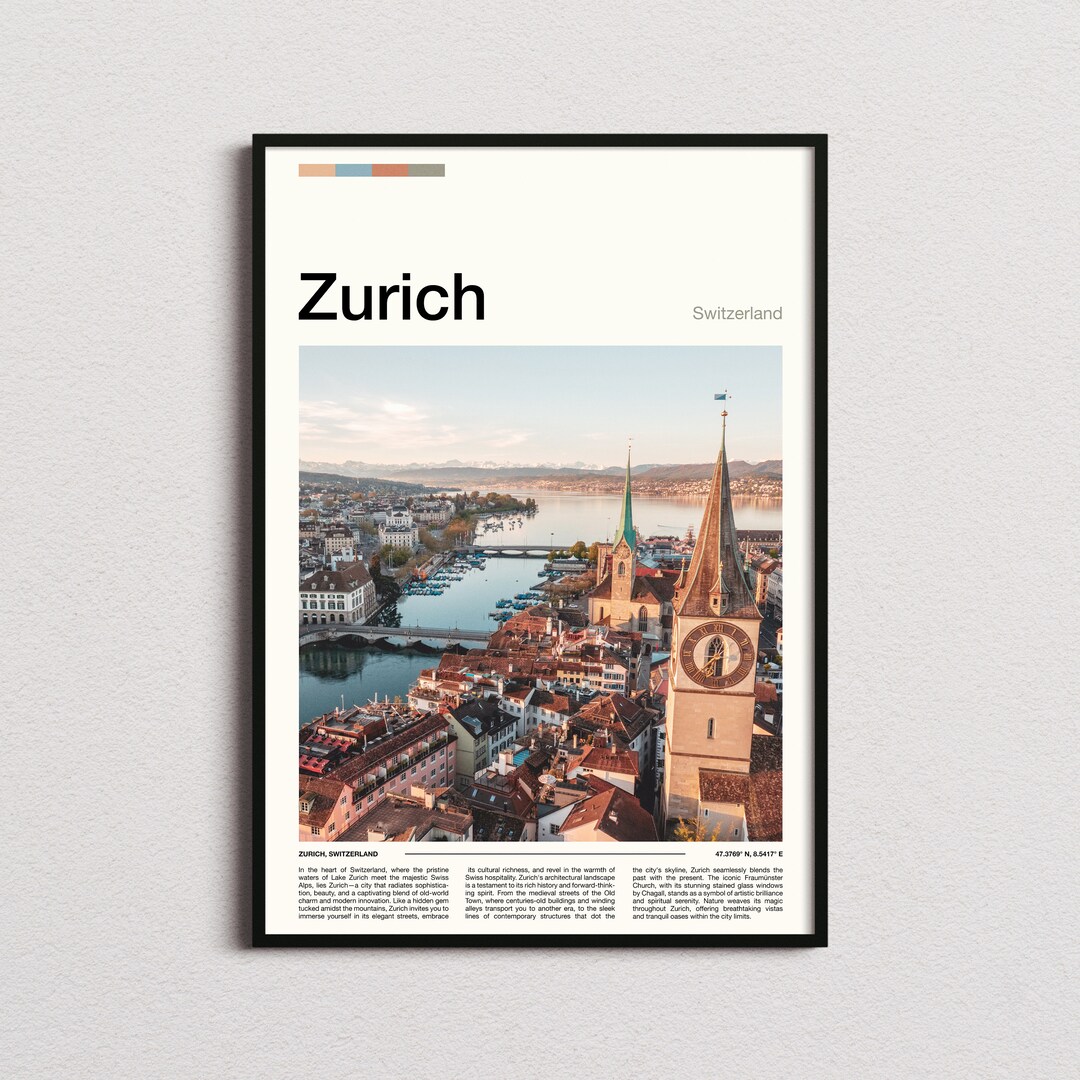Zurich Print, Zurich Poster, Zurich Wall Art, Switzerland Art Print