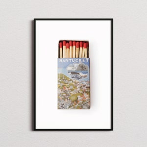Vintage Nantucket Matchbox Print, Nantucket Print, Nantucket Poster, Nantucket Wall Art, Nantucket Art Print, Vintage Art, Retro Art