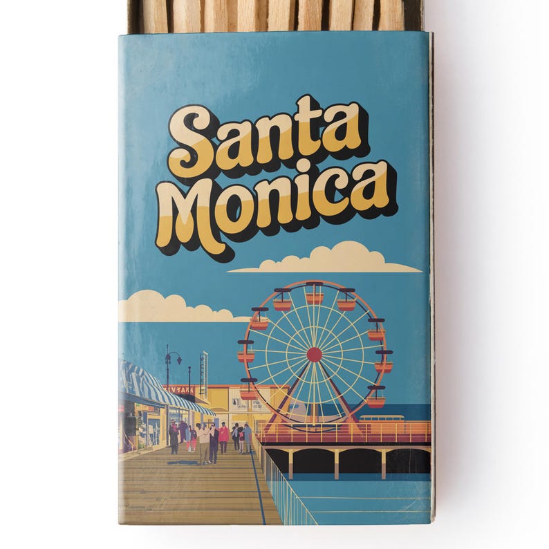 Santa Monica Matchbox Print, Santa Monica Print, Santa Monica Poster