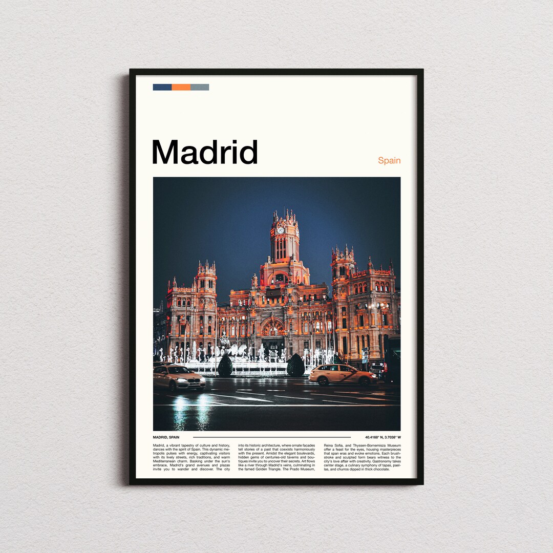 Madrid Print, Madrid Poster, Madrid Wall Art, Spain Art Print, Madrid ...