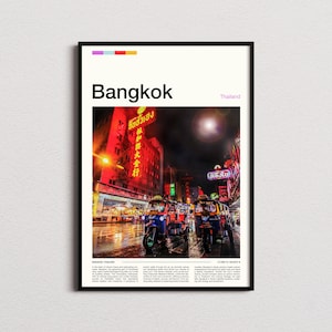 Impresión de Bangkok, póster de Bangkok, arte mural de Bangkok, impresión artística de Tailandia, foto de Bangkok