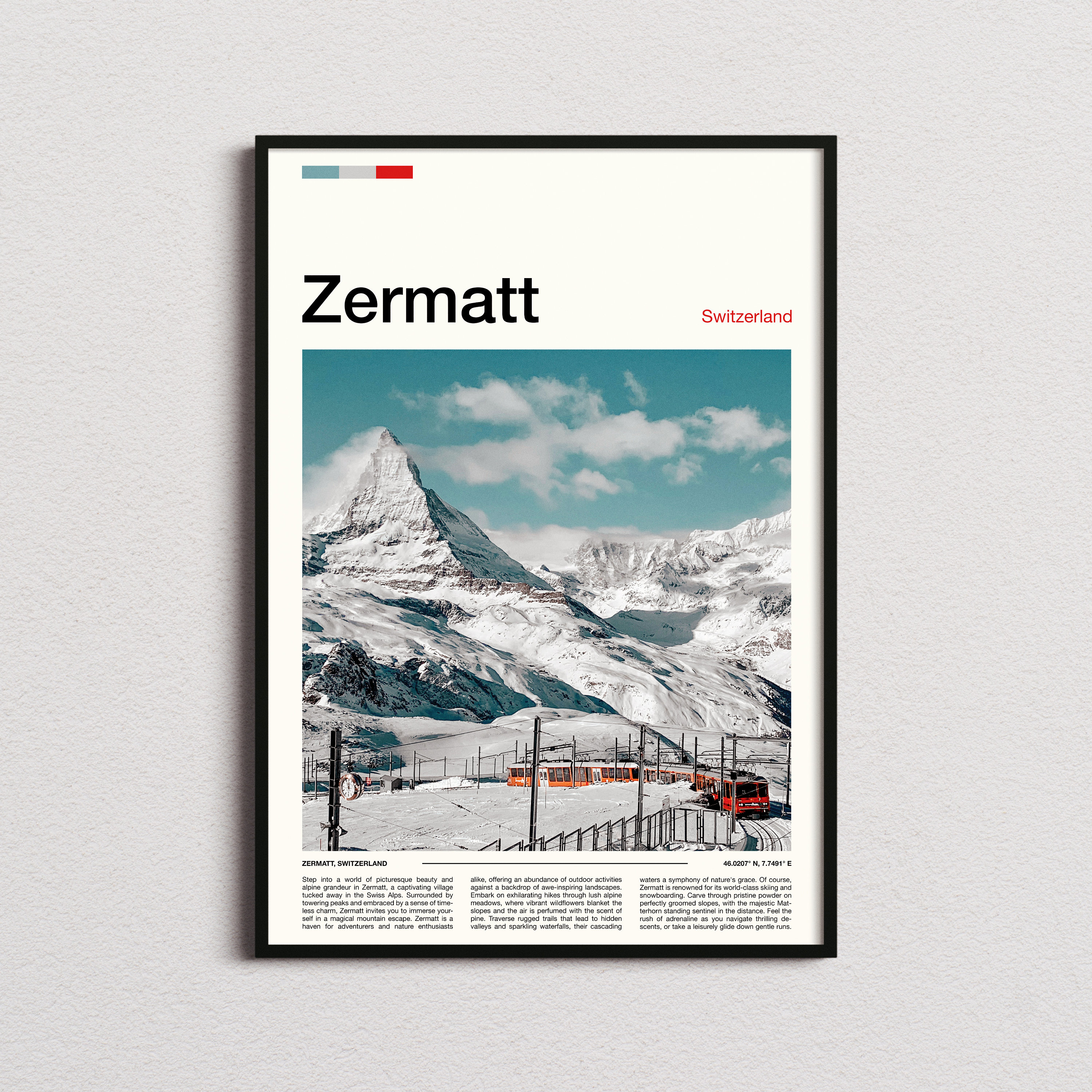 Zermatt Print, Zermatt Poster, Zermatt Wall Art, Zermatt Art Print, Zermatt Photo, Ski Resort Print, Skiing Prints