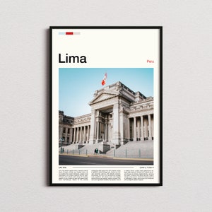 Impressão de Lima, pôster de Lima, arte de parede de Lima, impressão de arte do Peru, foto de Lima