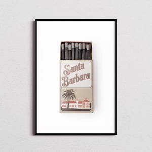 Santa Barbara Matchbox Print, Santa Barbara Print, Santa Barbara Poster, Santa Barbara Wall Art, Santa Barbara Art Print