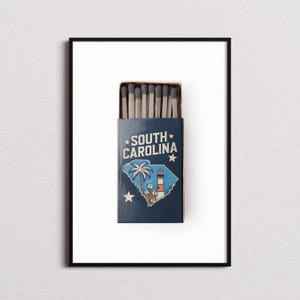 South Carolina Matchbox Print, South Carolina Print, South Carolina Poster, South Carolina Wall Art, South Carolina Art Print