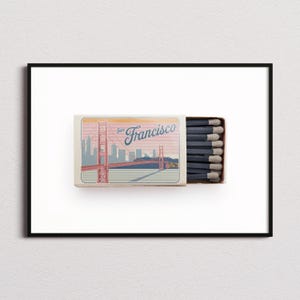 San Francisco Matchbox Print, San Francisco Print, San Francisco Poster, San Francisco Wall Art, San Francisco Art Print