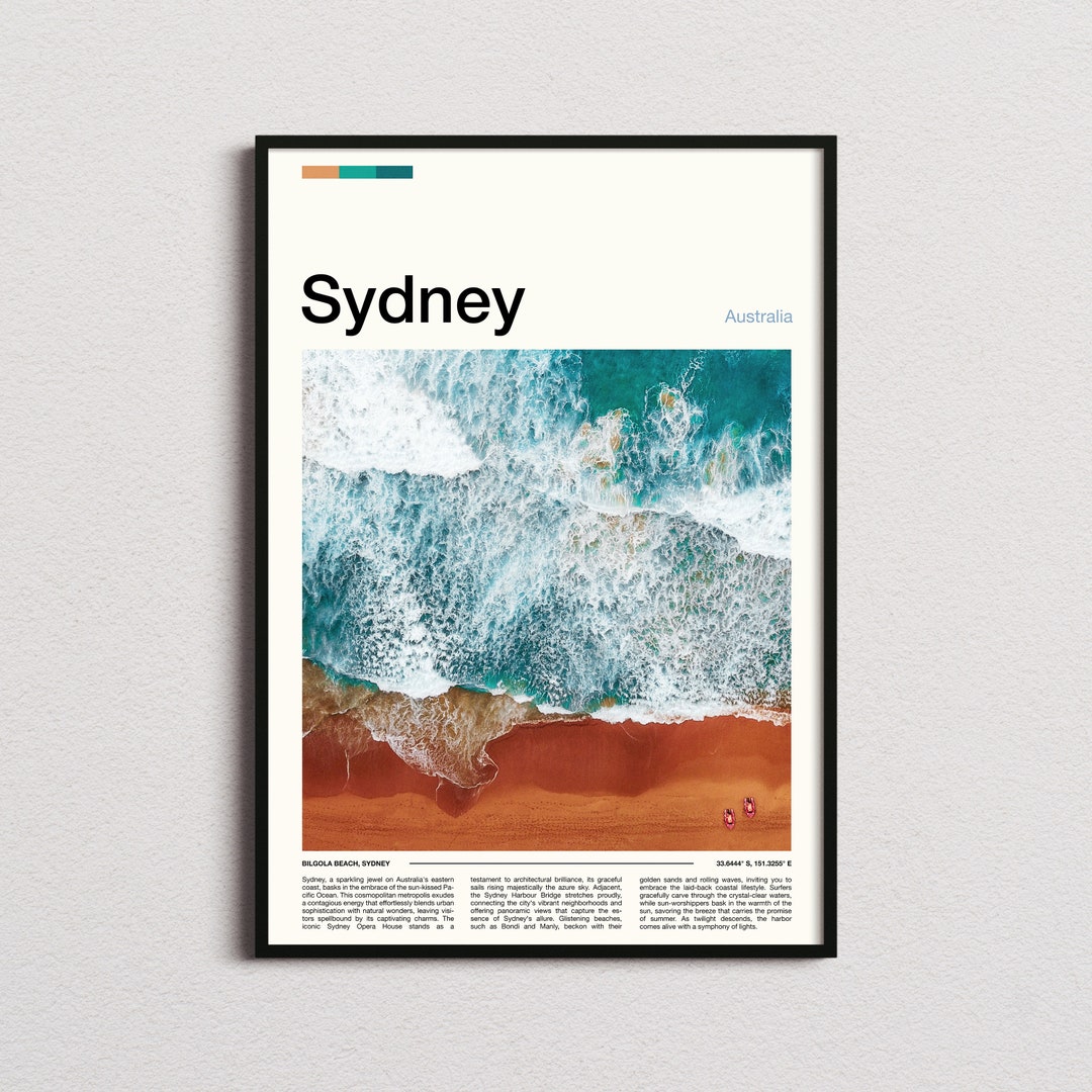 Sydney Print Sydney Poster Sydney Wall Art Australia Art Etsy