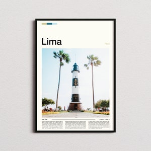 Impressão de Lima, pôster de Lima, arte de parede de Lima, impressão de arte do Peru, foto de Lima