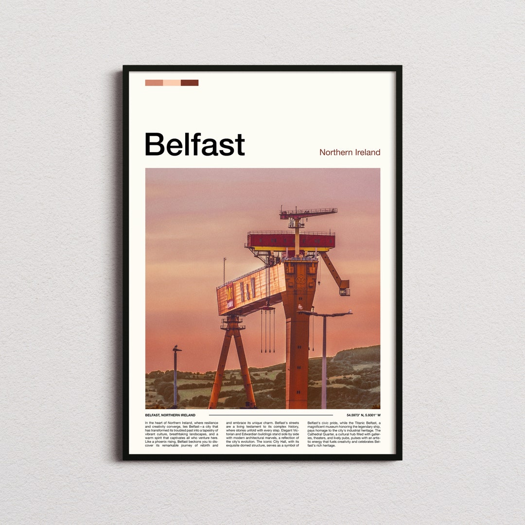 Belfast Print, Belfast Poster, Belfast Wall Art, Northern Ireland Art
