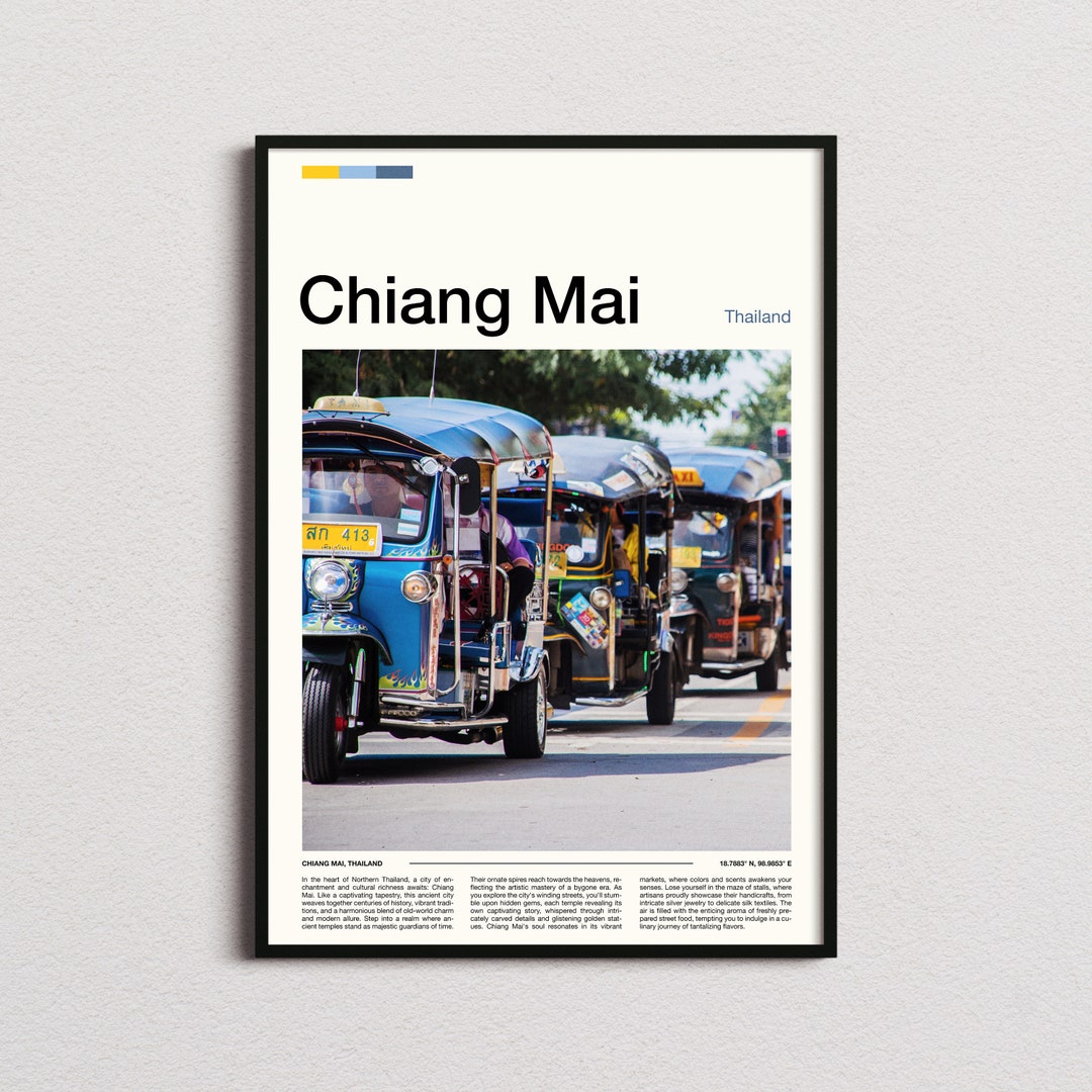 Chiang Mai Print, Chiang Mai Poster, Chiang Mai Wall Art, Thailand Art