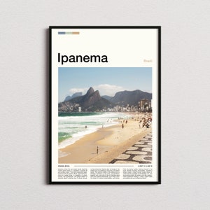 Impresión de Ipanema, póster de Brasil, arte mural de Ipanema, impresión artística de Ipanema, foto de Ipanema, regalos de viaje a Ipanema