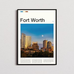 Impresión de Fort Worth, póster de Fort Worth, arte mural de Fort Worth, impresión artística de Fort Worth, foto de Fort Worth