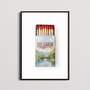 Bulgaria Matchbox Print, Bulgaria Print, Bulgaria Poster, Bulgaria Wall Art, Bulgaria Art Print, Bulgaria Gifts