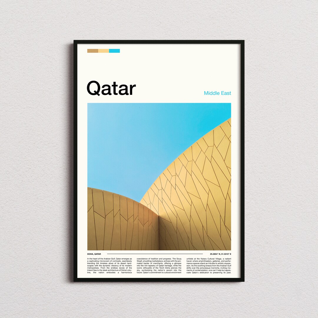 Qatar Print Qatar Poster Qatar Wall Art Qatar Art Print Etsy