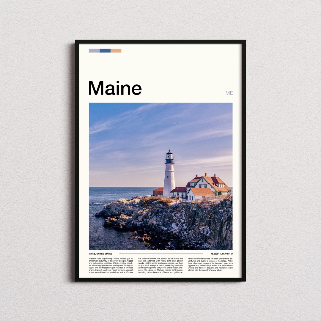 Maine Print, Maine Poster, Maine Wall Art, Maine Art Print, Maine Photo ...