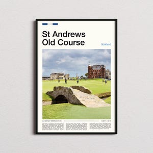 Impresión del campo de golf St Andrews Old Course, póster del campo de golf St Andrews Old Course, arte mural del campo de golf St Andrews Old Course, impresiones de golf, regalos de golf
