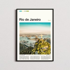 Impressão do Rio de Janeiro, pôster do Rio de Janeiro, arte da parede do Rio de Janeiro, impressão artística do Brasil, foto do Rio de Janeiro