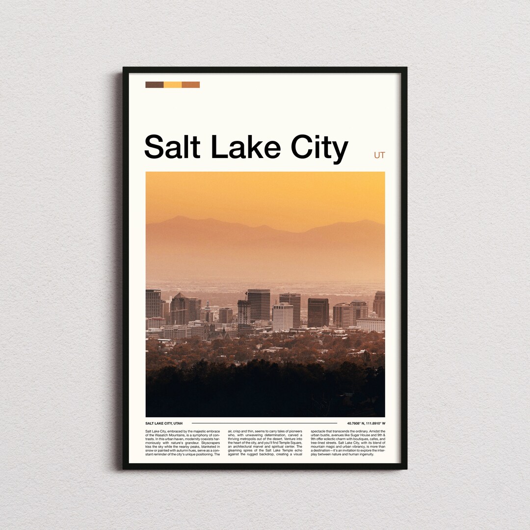 Salt Lake City Print Salt Lake City Poster Salt Lake City Etsy UK