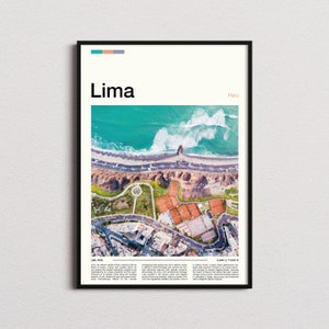 Impressão de Lima, pôster de Lima, arte de parede de Lima, impressão de arte do Peru, foto de Lima