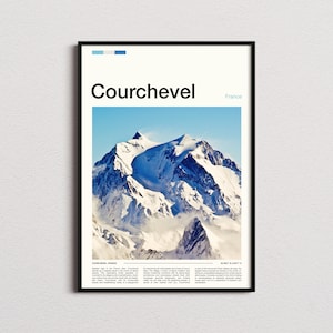 Courchevel-print, Courchevel-poster, Courchevel-muurkunst, Frankrijk-kunstprint, Courchevel-foto, skiresort-print, skiën prints