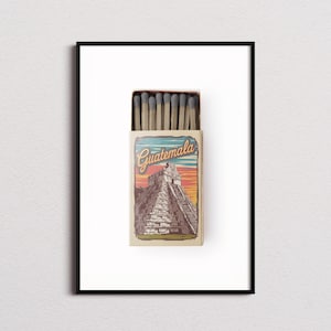 Guatemala Matchbox Print, Guatemala Print, Guatemala Poster, Guatemala Wall Art, Guatemala Art Print, Guatemala Gifts