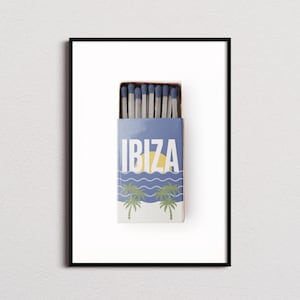 Ibiza Matchbox Print, Ibiza Print, Ibiza Poster, Ibiza Wall Art, Ibiza Art Print, Ibiza Gifts