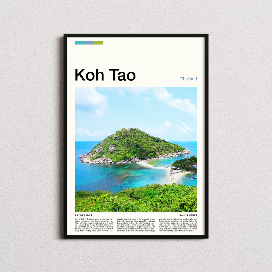 Koh Tao Print, Koh Tao Poster, Koh Tao Wall Art, Thailand Art Print, Koh Tao Photo Etsy UK